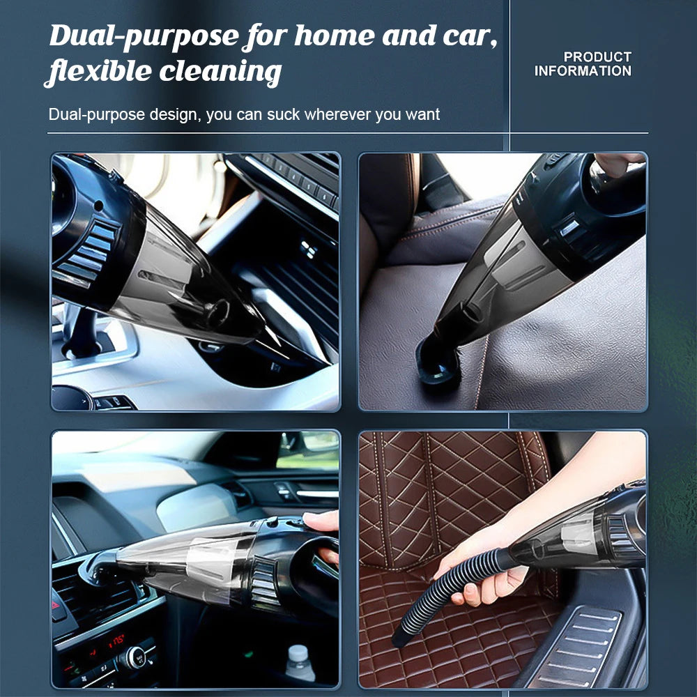 Wireless Car Vacuum Cleaner Portable Wet&Dry Handheld Strong Suction Car Vacuum Air Duster Built-in 1500 mAh*2 Li-ion battery