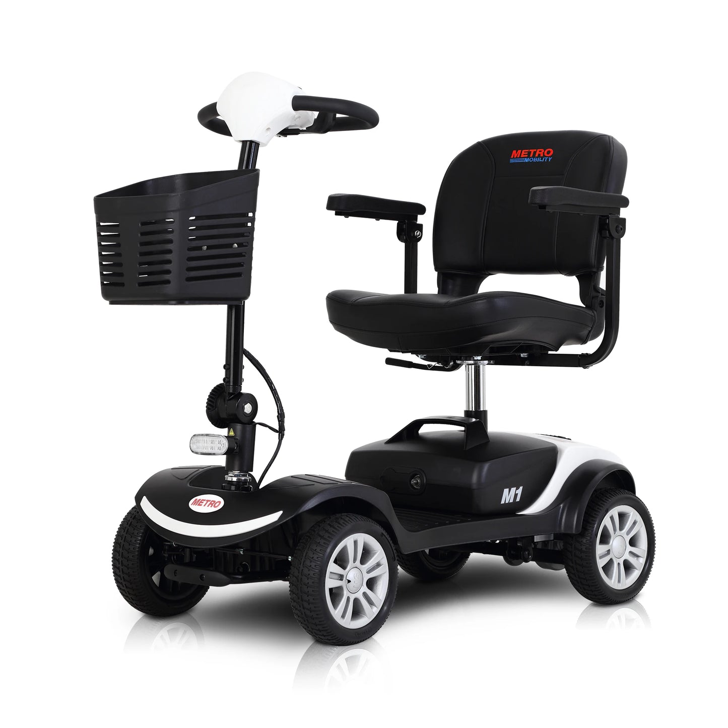 Compact Travel Mobility Scooter with 3.9 inches Front and Rear Solid Tires, Four Wheels Mobility Scooter for Adults