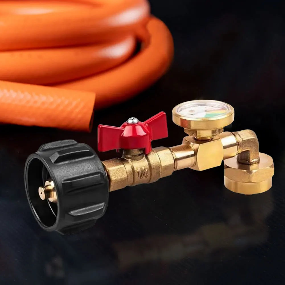 1/2/3 PCS Propane Refill Adapter 20 lb to 1 lb Converter With Valve And Gauge Gas Tank Connector QCC1 Propane Refill Elbow Adapter