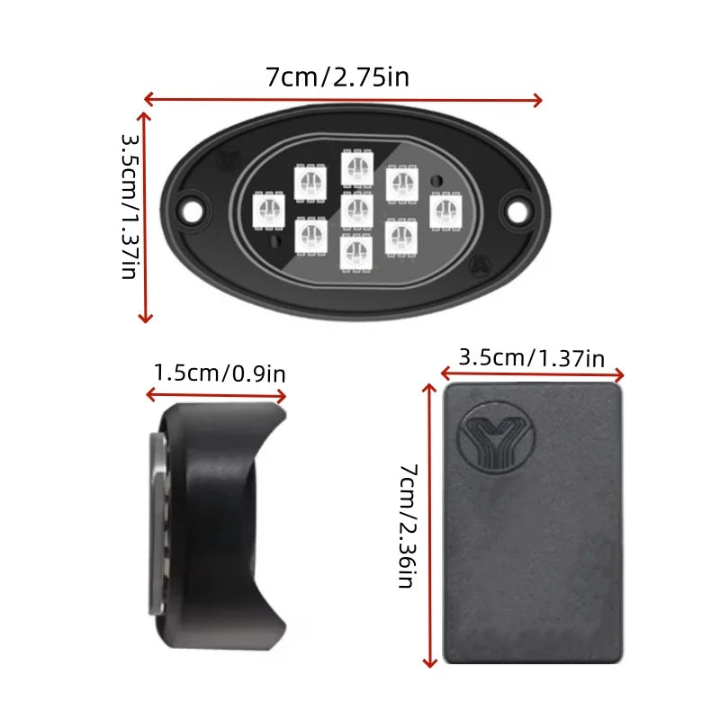 4/6/8/10 Pods, RGB LED Rock Lights For Trucks, APP/Remote Control & Music Mode, For Pickup Off Road RZR SUV ATV UTV Car