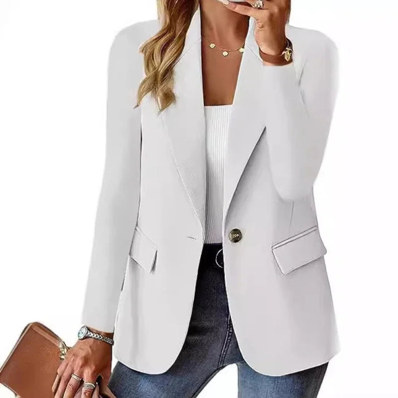 2025 Popular Autumn Long-sleeved Solid Color Cardigan Small Blazer Women Blazer Women Blazer Femme Vetement Femme