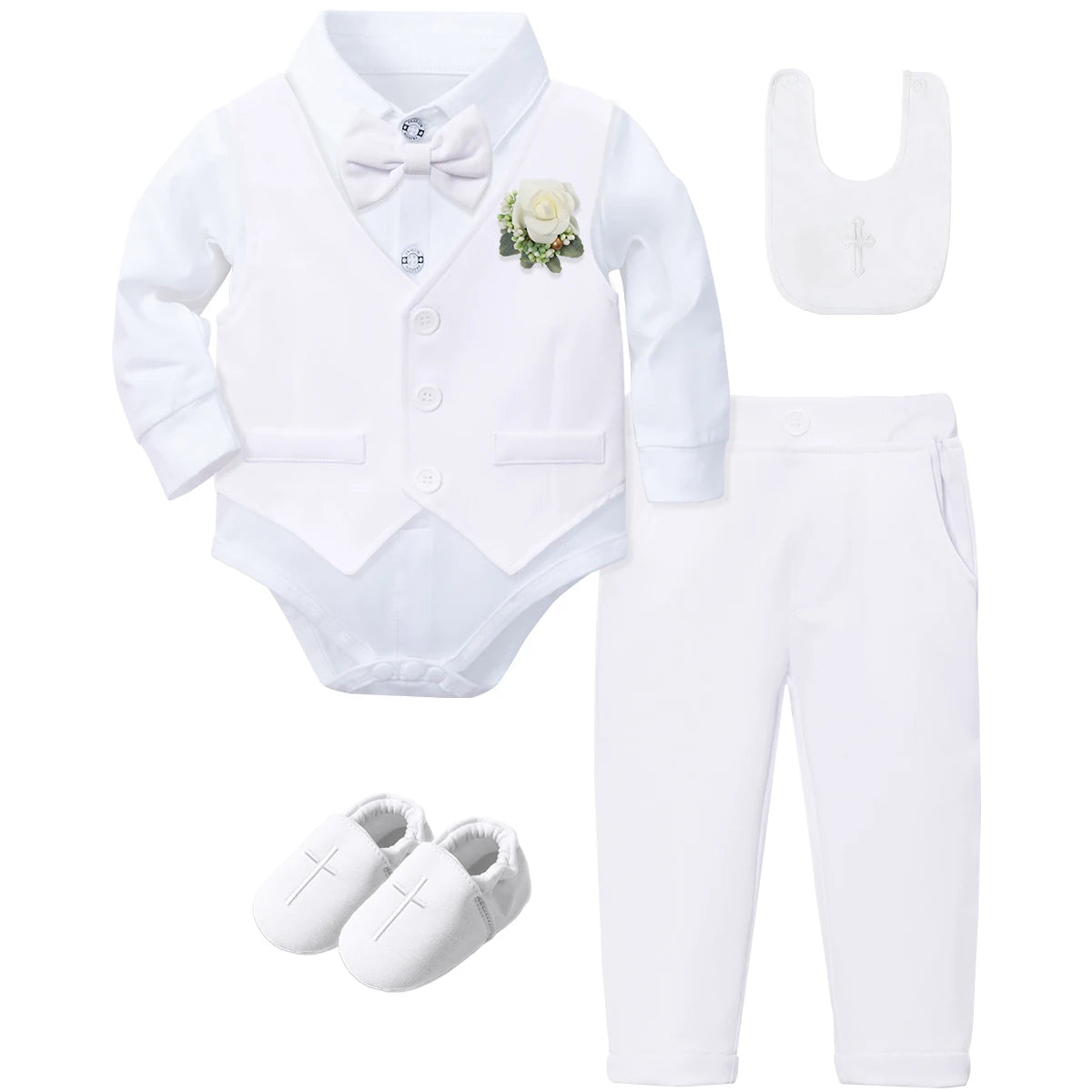 Baptism Outfit Boy Infant Baby Church Christening Suit Toddler White Blessing Set Newborn Easter Birthday Party Gift Clothes