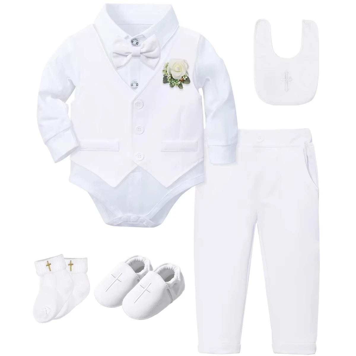 Baptism Outfit Boy Infant Baby Church Christening Suit Toddler White Blessing Set Newborn Easter Birthday Party Gift Clothes