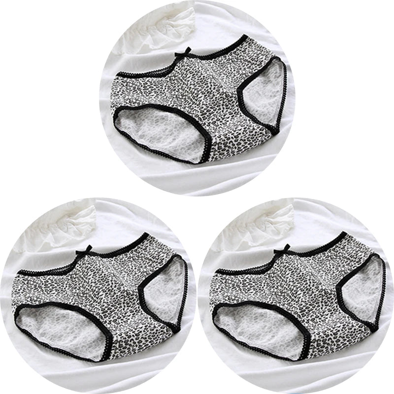 3Pcs/set Women Sexy Cotton Panties Underwear Seamless Soft Briefs Skin-Friendly Female Lingerie Mid-waist Black Underpants